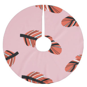 Boho Feathers: Vintage Repeat. Brushed Polyester Tree Skirt