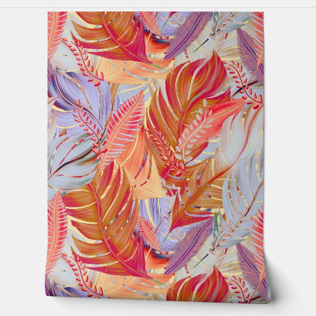 Boho feathers wallpaper (Unrolling)