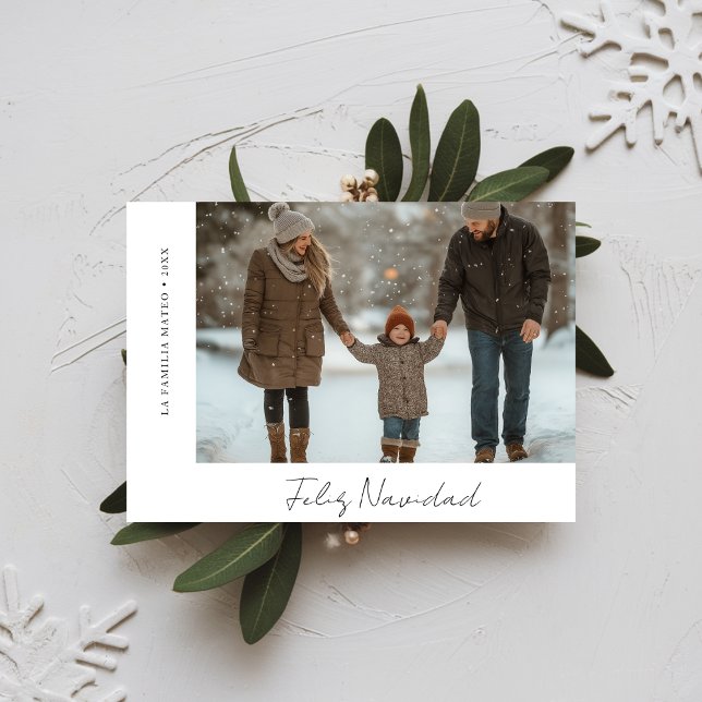 Boho Feliz Navidad Christmas Modern Family Photo  Holiday Card (Creator Uploaded)