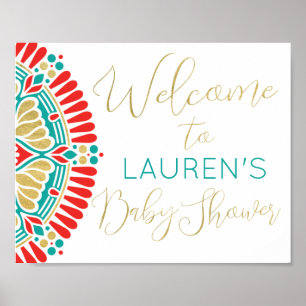 Boho Fiesta Baby Shower Welcome Sign