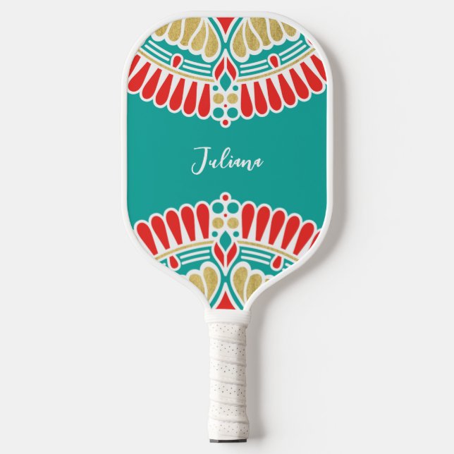 Boho Fiesta Medalion Custom Pickleball Paddle (Front)
