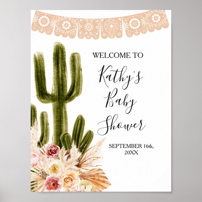 Boho Fiesta Taco 'bout Love Welcome Sign (Front)