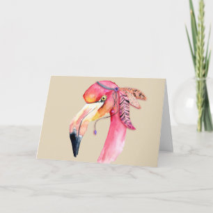 Boho Fiona Flamingo Greeting Card