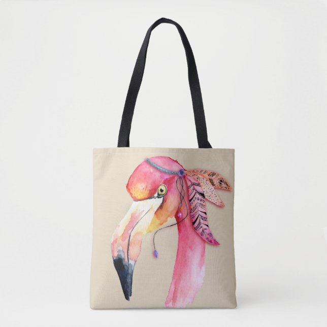 Boho Fiona Flamingo Tote Bag (Front)