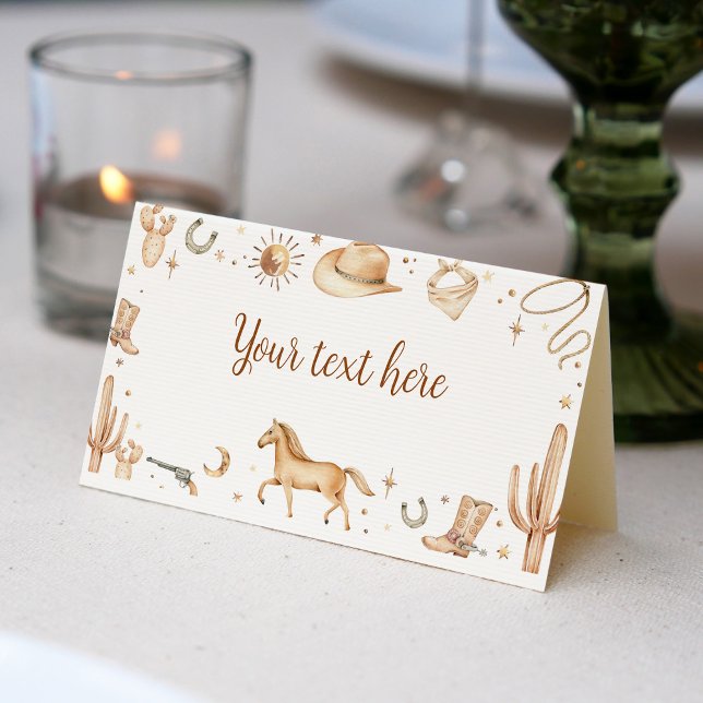 Boho First Rodeo Birthday Place Card (Creator Uploaded)