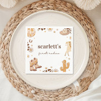 Boho First Rodeo Cowgirl Birthday Napkins