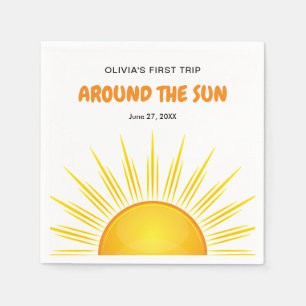 Boho First Trip Around the Sun 1st Birthday Napkin