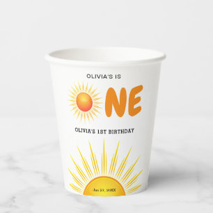 Boho First Trip Around the Sun 1st Birthday Paper Cups