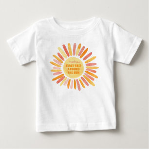 Boho First Trip Around the Sun 1st Birthday Party Baby T-Shirt