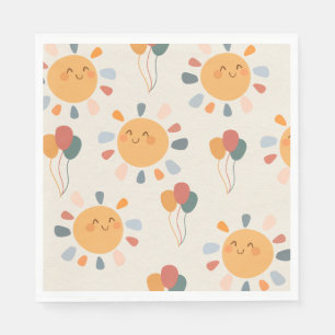 Boho First Trip Around the Sun 1st Birthday Party Napkin