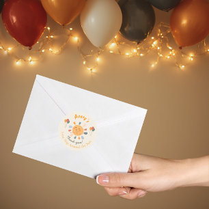 Boho First Trip Around the Sun Birthday Goodie Bag Classic Round Sticker