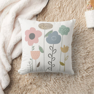 Boho Floral Abstract Wallpaper Cushion