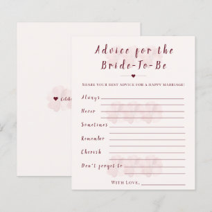 Boho Floral Advice for the Bride Shower Game Card