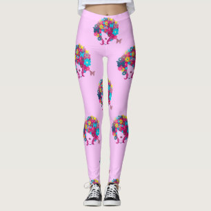 boho floral afro leggings