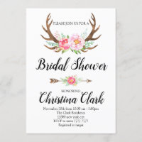 Boho Floral Antlers Bridal Shower