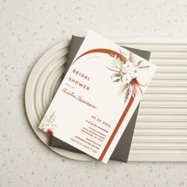 Boho Floral Arch Bridal Shower Invitation (Creator Uploaded)