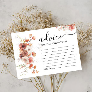 Boho Floral Autumn Bridal Shower Advice Card