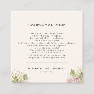 Boho Floral Autumn Fall Wedding Enclosure Card