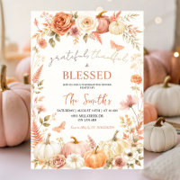 Boho Floral Autumn Grateful Thankful Blessed