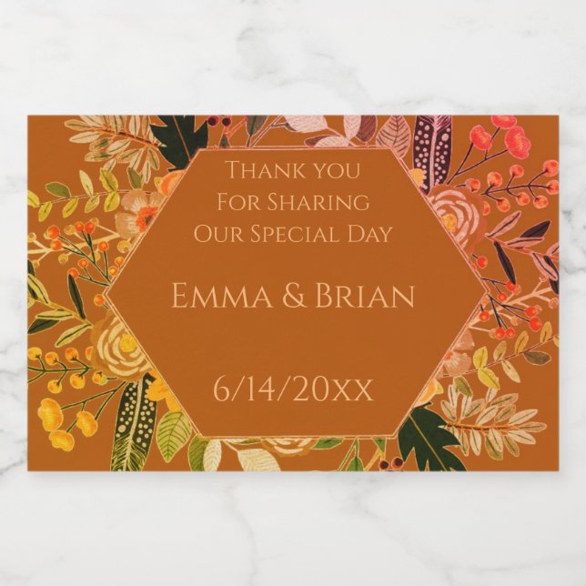 Boho floral autumn Label (Single Label)