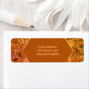Boho floral autumn Return Address Label