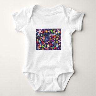 Boho floral baby bodysuit