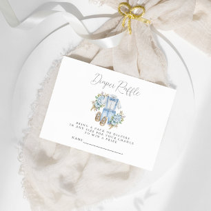 Boho Floral Baby Boy Shower Diaper Raffle Enclosure Card