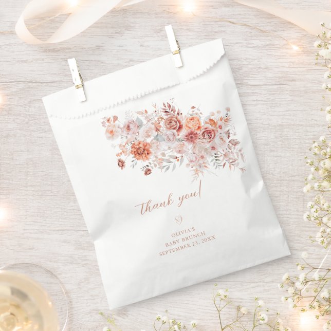 Boho Floral Baby Brunch Thank You Favour Bags (Clipped)