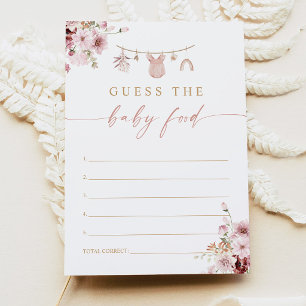 Boho Floral Baby Food Baby Shower Game Card