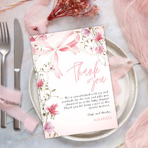 Boho Floral Baby in bloom Thank you Invitation
