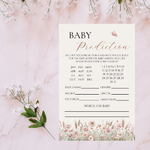 Boho Floral Baby Prediction Baby Shower Game Flyer