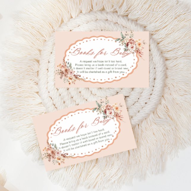 Boho Floral Baby Shower Book Request Enclosure Card (Creator Uploaded)