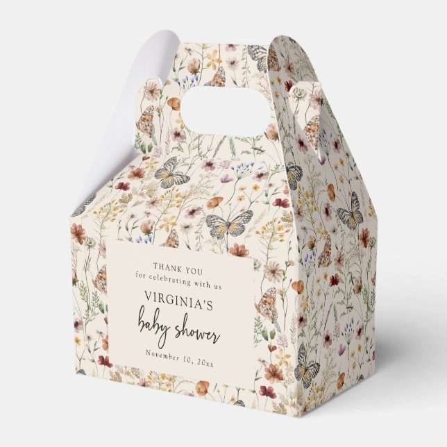 Boho Floral Baby Shower Favour Box (Front Side)