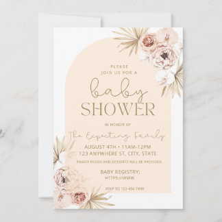Boho Floral Baby Shower Invitation