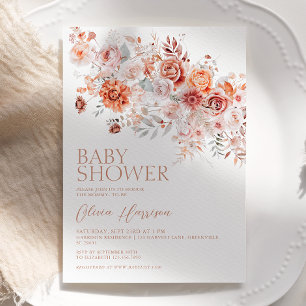 Boho Floral Baby Shower Invitation
