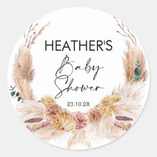 Boho Floral Baby Shower Sticker