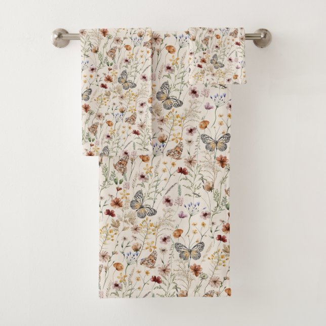 Boho Floral Bath Towel Set (Insitu)