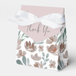 Boho Floral Beige Autumn Watercolor Thank you  Favour Box