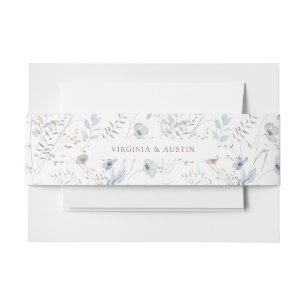 Boho Floral Belly Band Invitation Belly Band