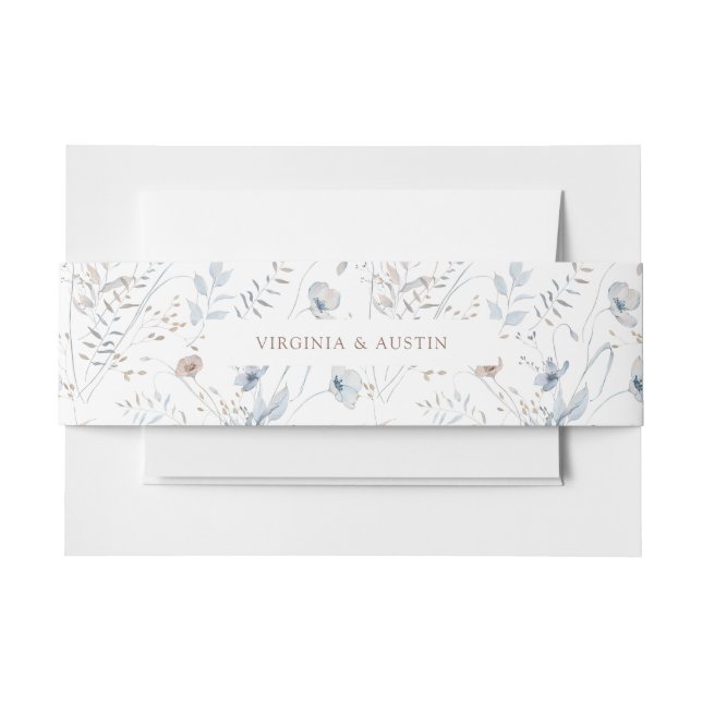 Boho Floral Belly Band Invitation Belly Band (Front Example)