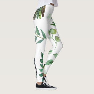 Boho Floral Bird Leggings - Stylish Yoga Pants