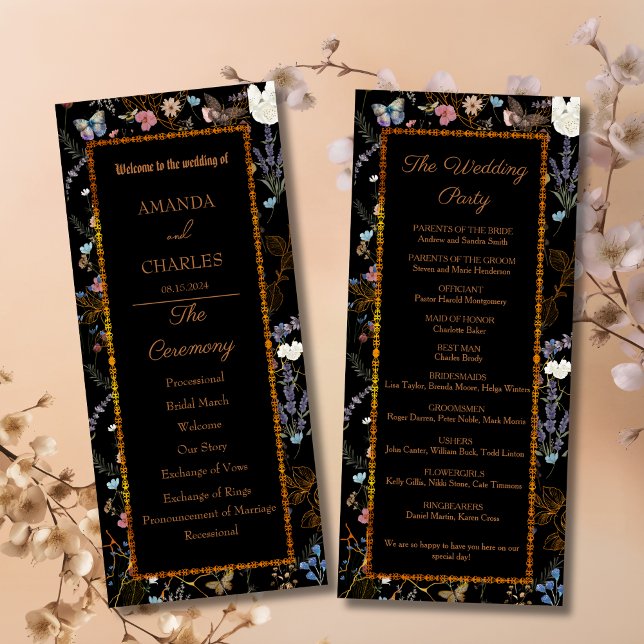 Boho Floral Black Butterfly Garden Programme (Creator Uploaded)