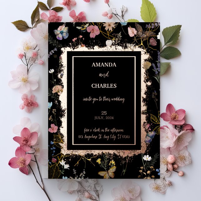 Boho Floral Black Butterfly Garden Wedding (Creator Uploaded)
