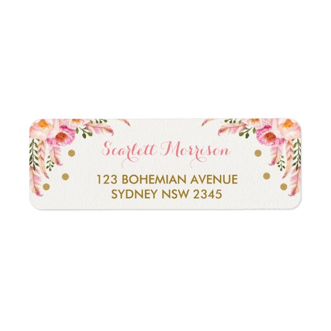 Boho Floral Blush Pink Gold Shower 1st Birthday (Front)