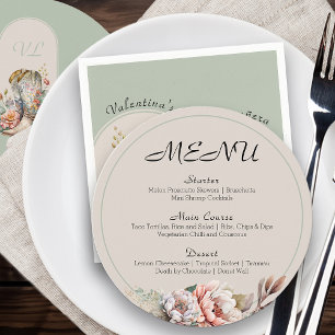 Boho Floral Boots Neutral Sage Green Menu