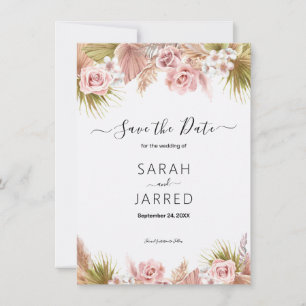 Boho Floral Border Save The Date