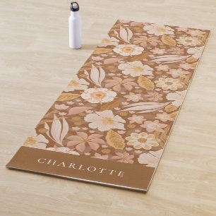Boho Floral Botanical Personalised  Yoga Mat