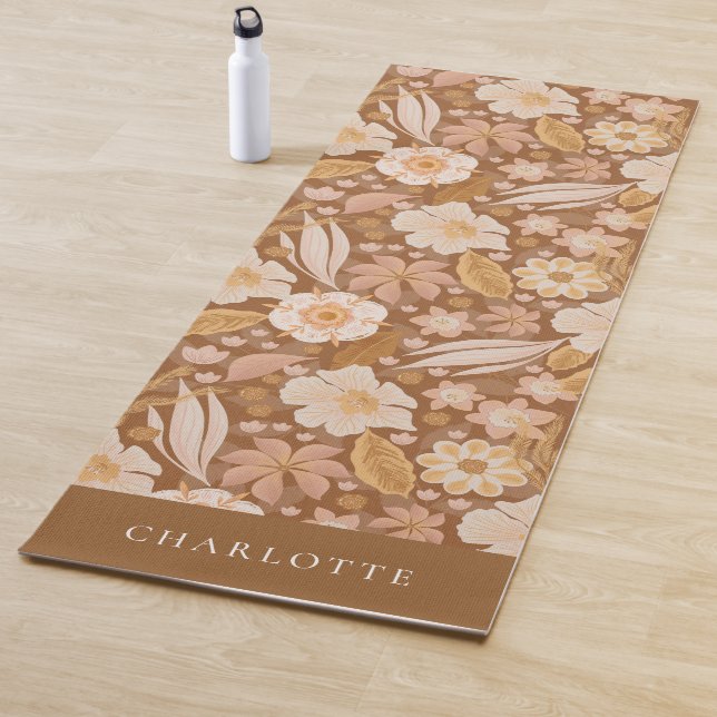 Boho Floral Botanical Personalised  Yoga Mat (In Situ)