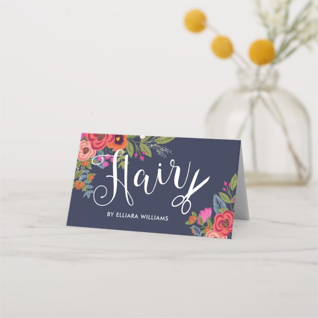 Boho Floral Bouquets Hair Stylist Appointment Card (Front)