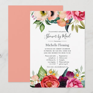 Boho Floral Bridal or Baby Shower by Mail Invitation